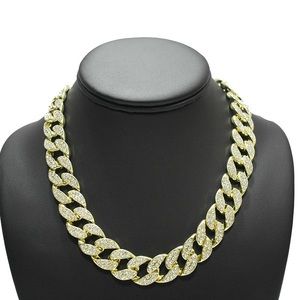 Iced Out 14K Gold PT Miami Cuban Necklace